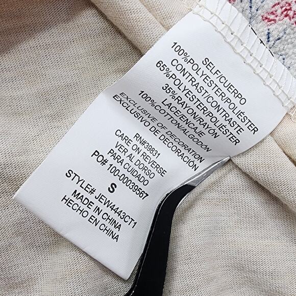 JOLT Top Womens S Cream Floral Crochet Embroidered Trim Sleeveless Halter Tank - Picture 8 of 12